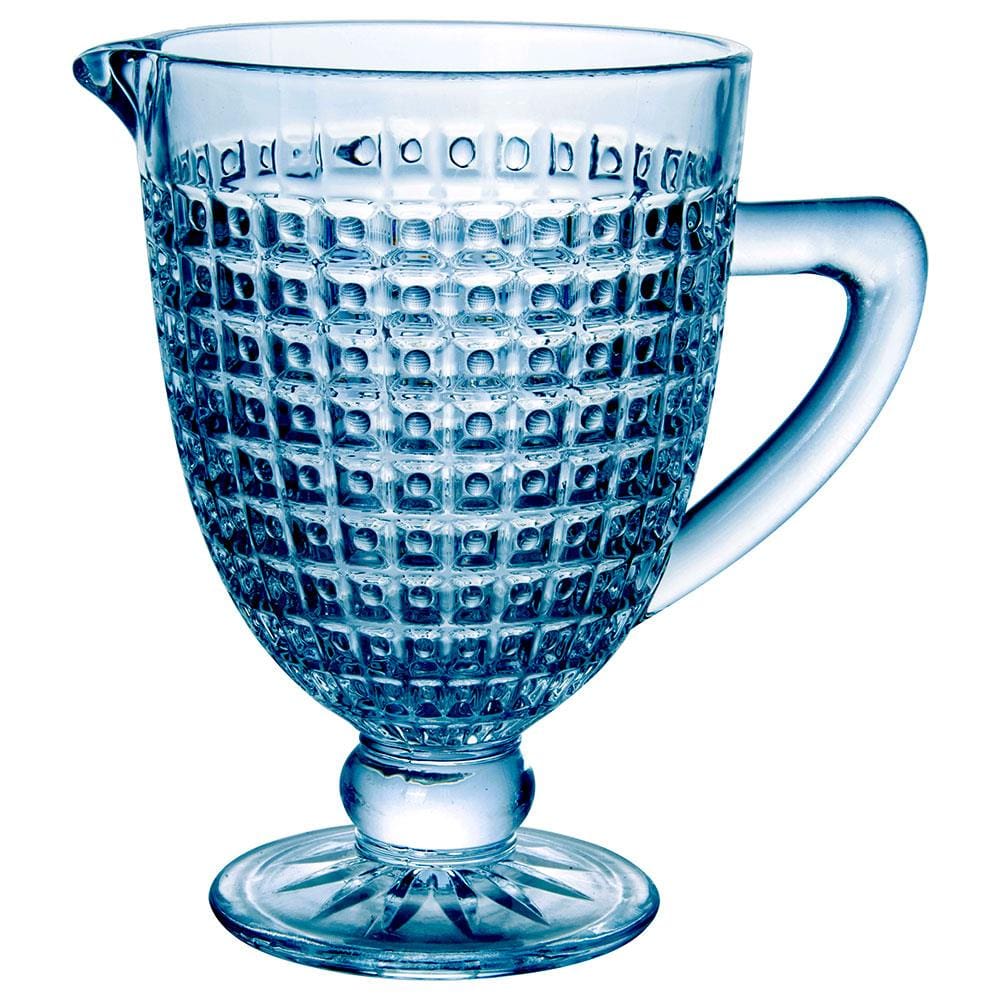 Jarra L'Hermitage Chevalier em Vidro com Pé Azul - 1L