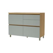 Balcão Nesher Rainha em MDF 15mm com 1 Porta, 4 Gavetas e 1 Prateleira - 120cm de largura