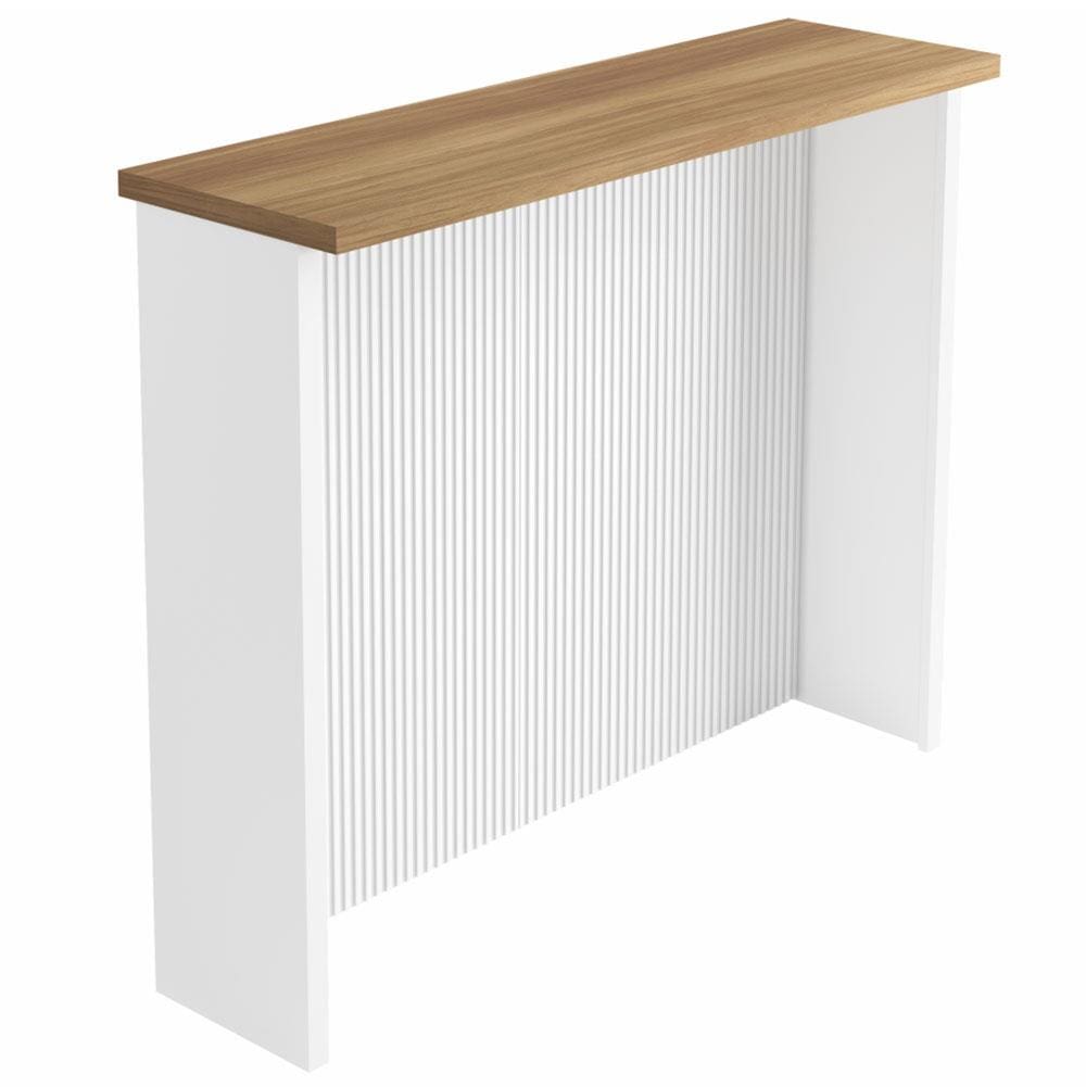 Painel de Ilha Canelado Nesher em MDF 15mm - 120cm de largura  - Branco/Nature