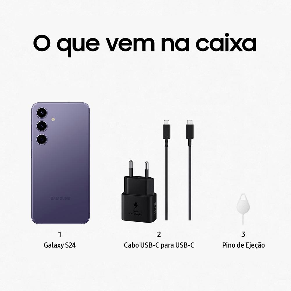Smartphone Samsung Galaxy S24 5G Violeta | Casas Bahia