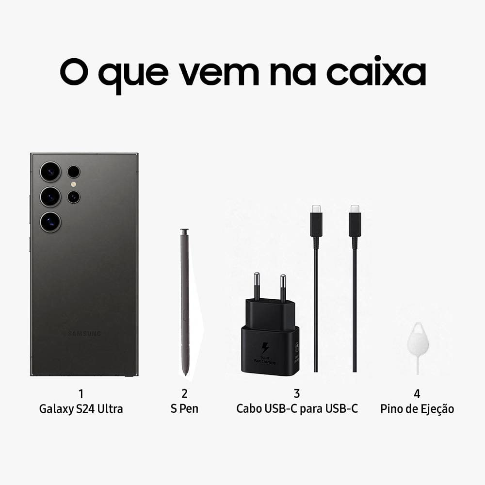 Smartphone Samsung Galaxy S24 Ultra Titânio | Casas Bahia