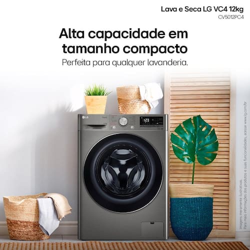 Lava E Seca 12kg LG Smart Inox – Cv5012pc4