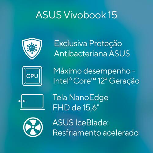 Notebook Asus Vivobook 15 com processador Intel | Casas Bahia