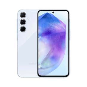 Smartphone Samsung Galaxy A55 5G 128GB Azul Claro, 8GB RAM, Câmera Tripla, Traseira de até 50MP, Selfie de 32MP e Tela Super AMOLED 6.6"