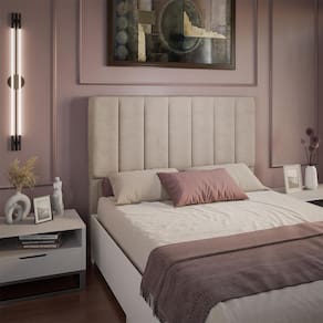 Cabeceira para Cama Box Casal Dobuê Veneza com Revestimento em Veludo