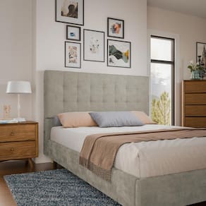 Cabeceira para Cama Box Queen Dobuê Sevilha com Revestimento em Veludo