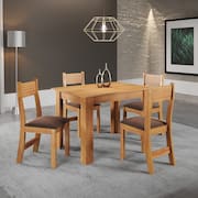 Mesa de Jantar Retangular Viero Tulipa com 4 Cadeiras Estofadas e Revestidas em Veludo