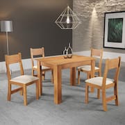 Mesa de Jantar Retangular Viero Tulipa com 4 Cadeiras Estofadas e Revestidas em Veludo