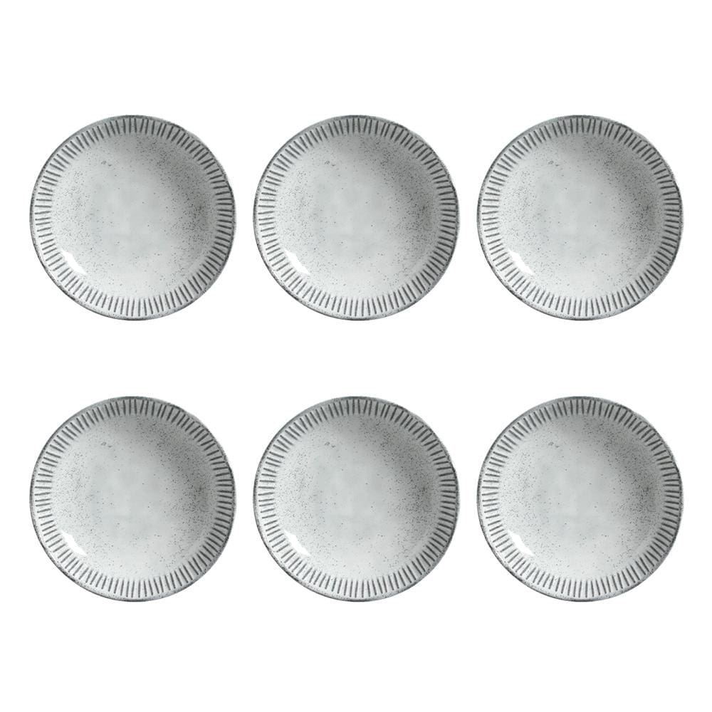 Conjunto de Pratos Fundos Porto Brasil Linhas Echo com 6 Peças - Branco