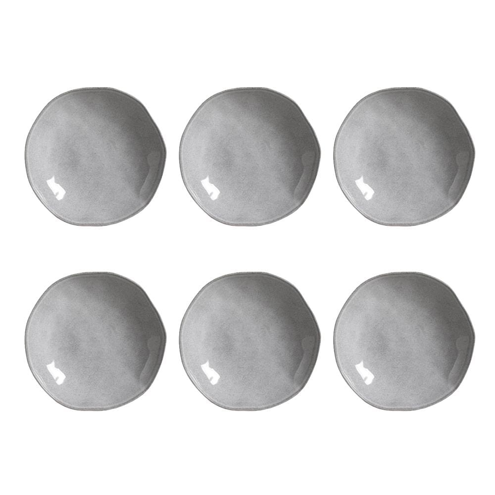 Conjunto de Pratos Fundos Porto Brasil Orgânico Concreto com 6 Peças - Cinza