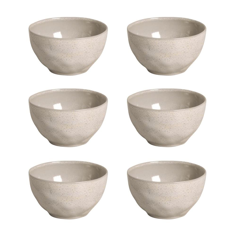 Conjunto de Bowls Orgânicos Latte Porto Brasil Cerâmica 6 Peças 558 ml - Bege - Bege