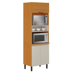 Paneleiro Itatiaia Ideale com 3 Portas, 5 Prateleiras e Nicho para Micro-ondas - 70cm largura