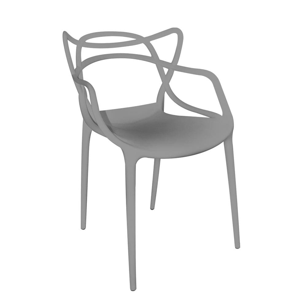 Cadeira de Jantar Berrini Seat&Co com Encosto Fixo - Cinza