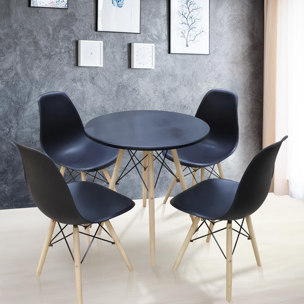 Mesa de Jantar Redonda Eames Seat&Co com 4 Cadeiras