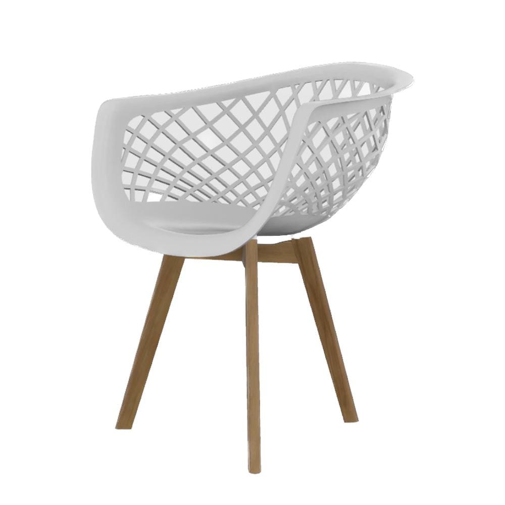 Cadeira de Jantar Web Wood Seat&Co com pés em Madeira - Branco