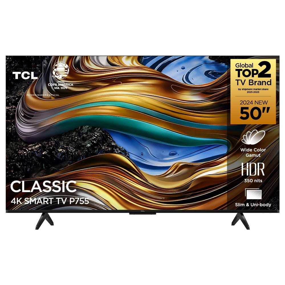 Smart TV 50” Ultra HD 4K TCL 50P755 LED com Google TV, Dolby Vision e Atmos, HDR10+, Wi-Fi...