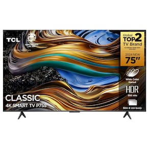 Smart TV 75” 4K UHD TCL 75P755 com Processador AIPQ, Google TV, Wi-Fi, Bluetooth, Google Assistente, Dolby Vision e Atmos