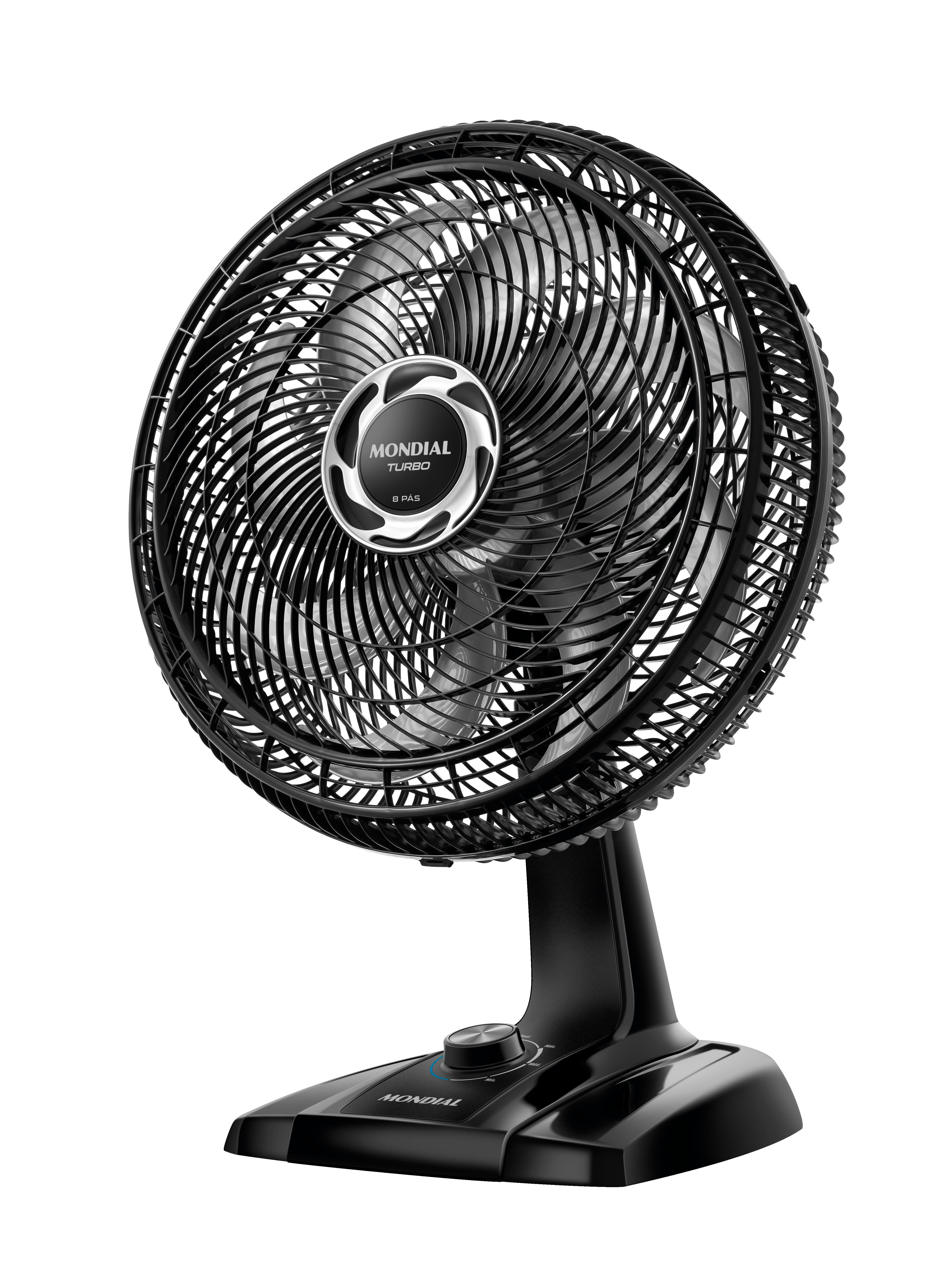 Ventilador de Mesa Mondial Turbo NVT408PB 40cm 8 Pás 3 Velocidades Preto/Prata - 220V