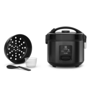 Panela de Arroz Elétrica Electrolux ERC10 Efficient 2 em 1 com Visor Glass por Rita Lobo 7 Xícaras - Preto/Inox