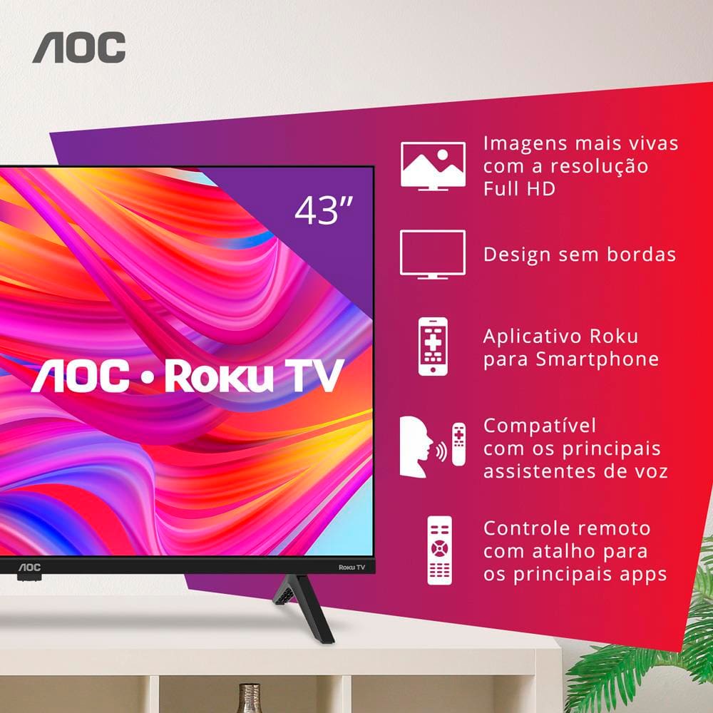 Smart TV AOC 43” Full HD | Casas Bahia
