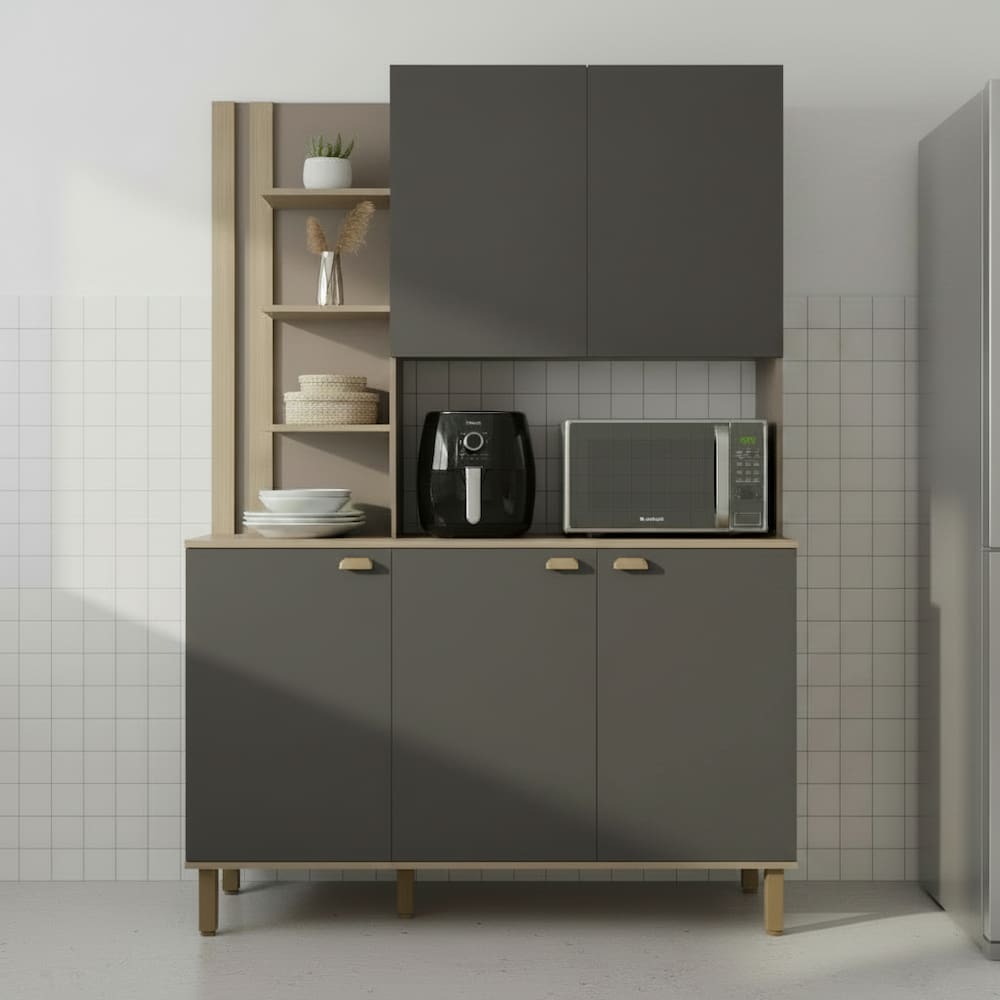 Cozinha Compacta Bartira Safira 135cm 5 Portas | Casas Bahia