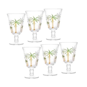 Conjunto de Taças Lyor 240 ml em Cristal Palm Hand Paiting - 6 Peças
