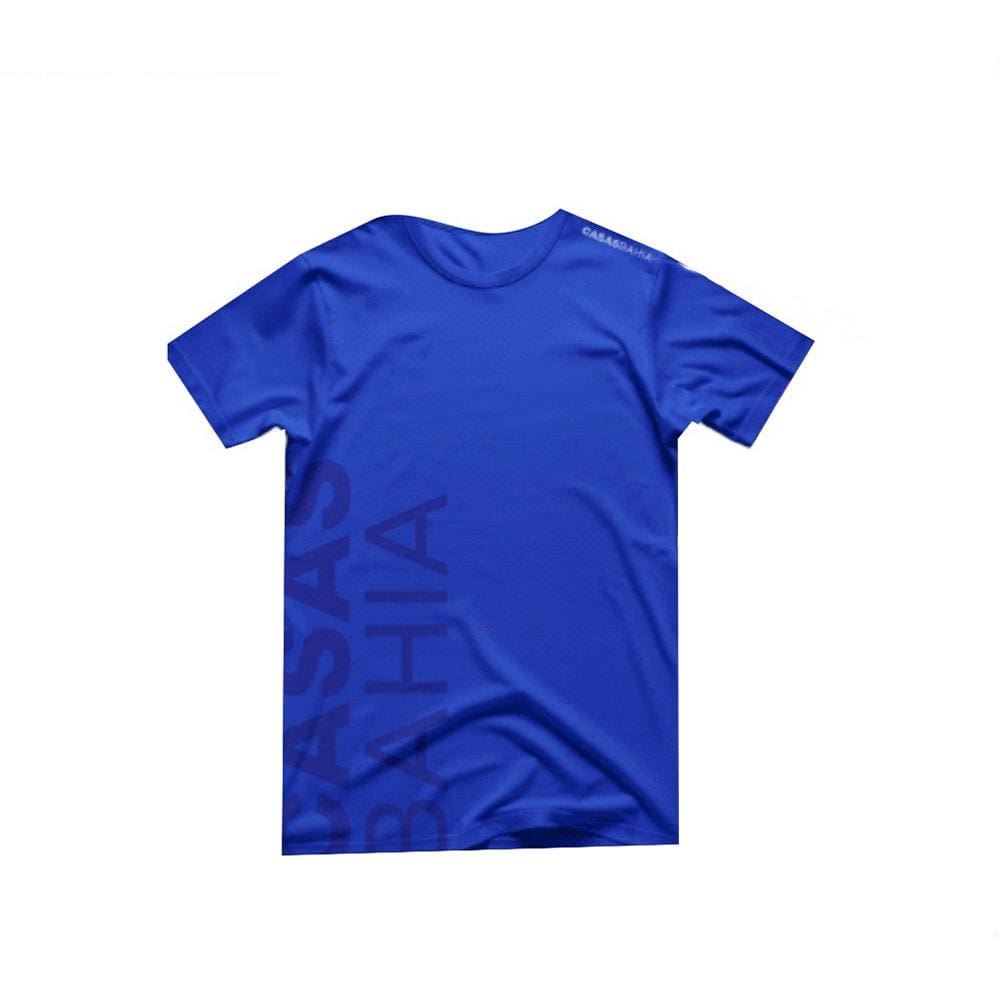 Camiseta Manga Curta Dry Fit Casas Bahia - Azul - EXG
