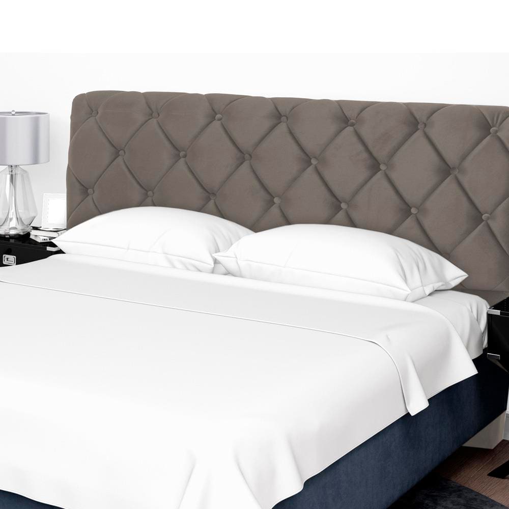 Cabeceira para Cama de Solteiro Hellen Denver com Revestimento Platinum - 90cm de largura - Bege