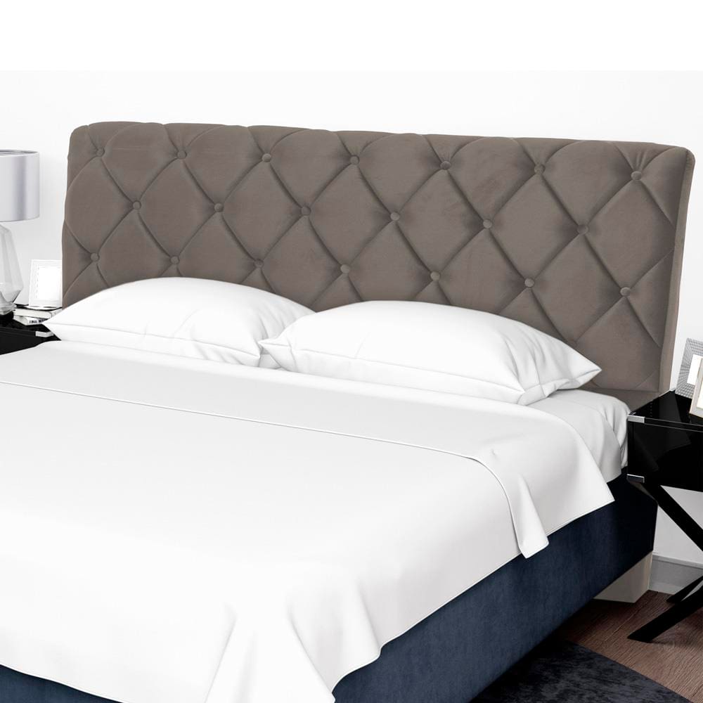 Cabeceira para Cama de Casal Hellen Denver com Revestimento Platinum - 140cm de largura - Bege