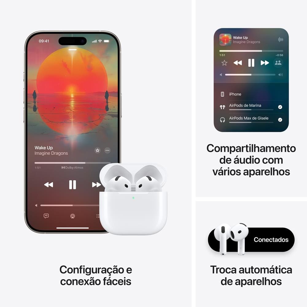 Apple AirPods 4 - Branco | Casas Bahia