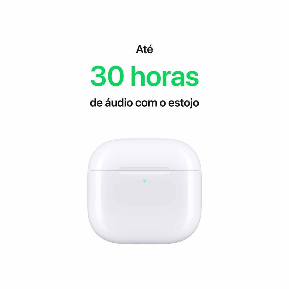 Apple AirPods 4 com Cancelamento Ativo de Ruído - Branco | Casas Bahia