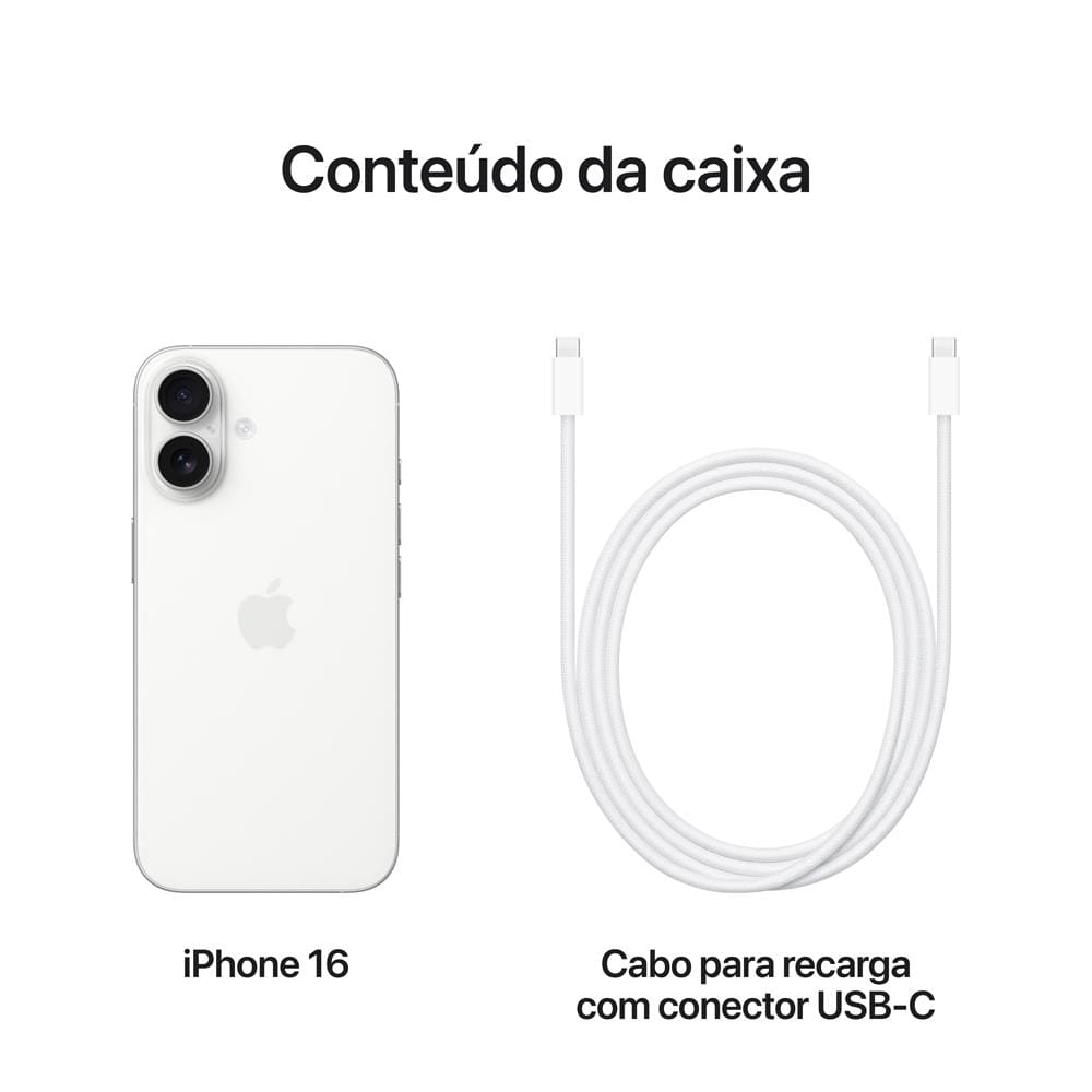 Apple iPhone 16 128GB - Branco | Casas Bahia