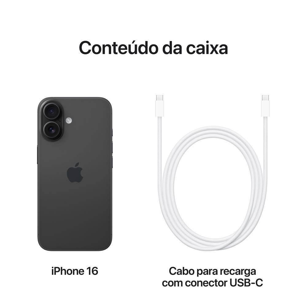 Apple iPhone 16 256GB - Preto | Casas Bahia