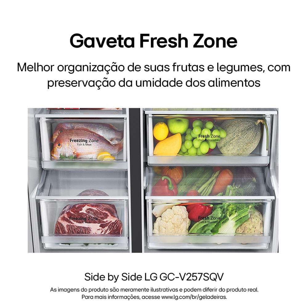 Geladeira LG Side by Side GC-V257SQV | Casas Bahia