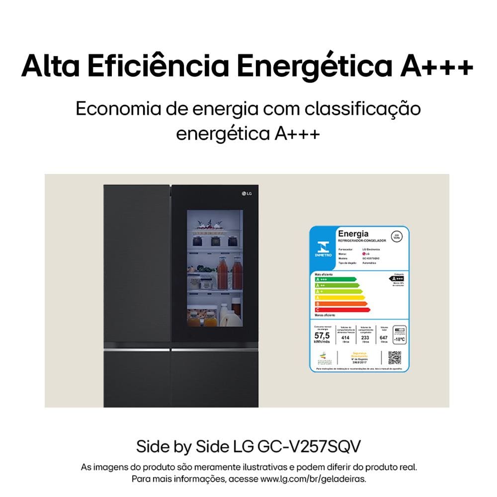 Geladeira LG Side by Side GC-V257SQV | Casas Bahia