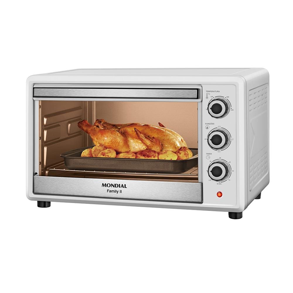 Forno Elétrico Mondial Line Family II FR-42-W com 42 Litros – Branco/Inox - 220V