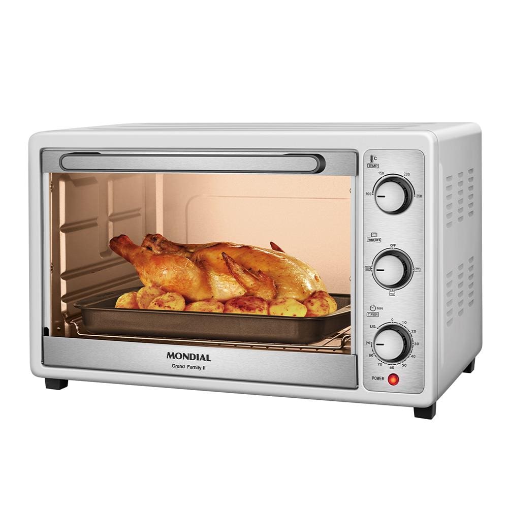 Forno Elétrico Mondial Line Grand Family II FR-52-W com 52 Litros – Branco/Inox - 220V