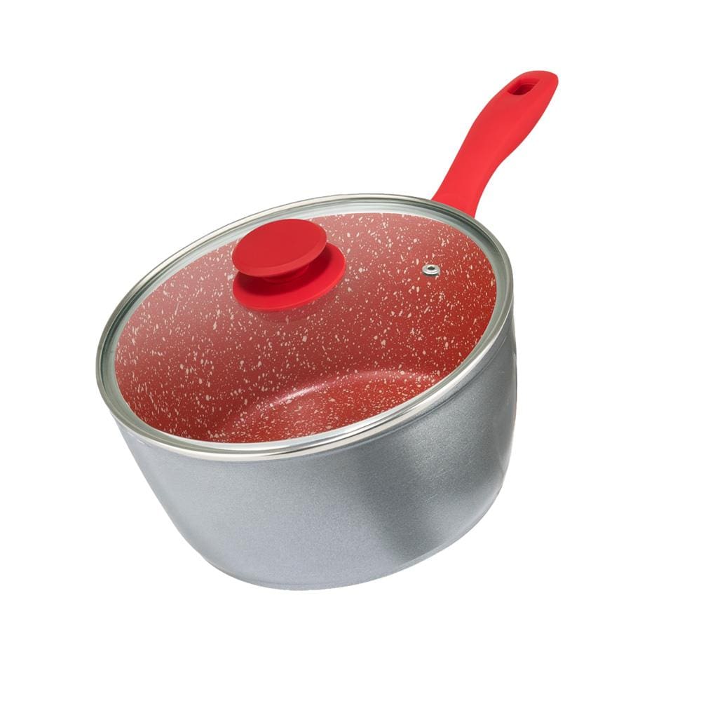 Panela Philco PPN22A com Tampa de Vidro e Revestimento Antiaderente Redstone 22cm - Cinza e Vermelha