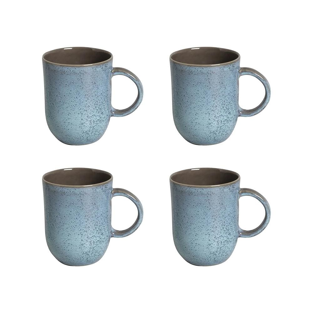 Conjunto de Xícaras Grandes Porto Brasil Coup Breeze em Cerâmica Stoneware Azul 330ml - 4 Peças