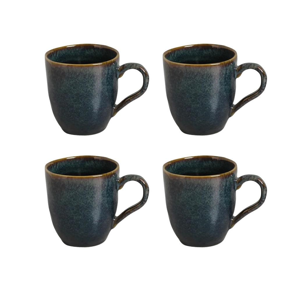 Conjunto de Canecas Porto Brasil Orgânico Oceano em Stoneware Azul 273 ml - 4 Peças