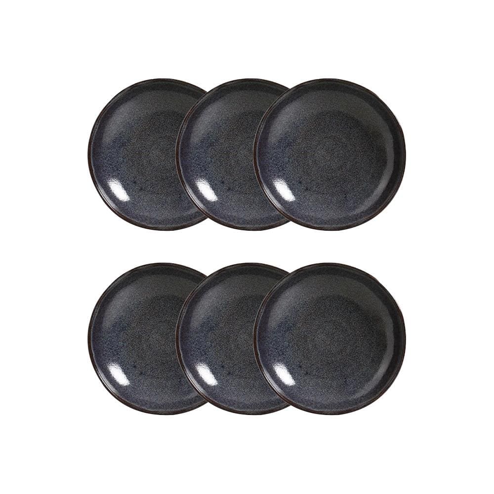 Conjunto de Pratos Fundos Porto Brasil Bio Titanium Azul Escuro 1,1 litros - 6 Peças