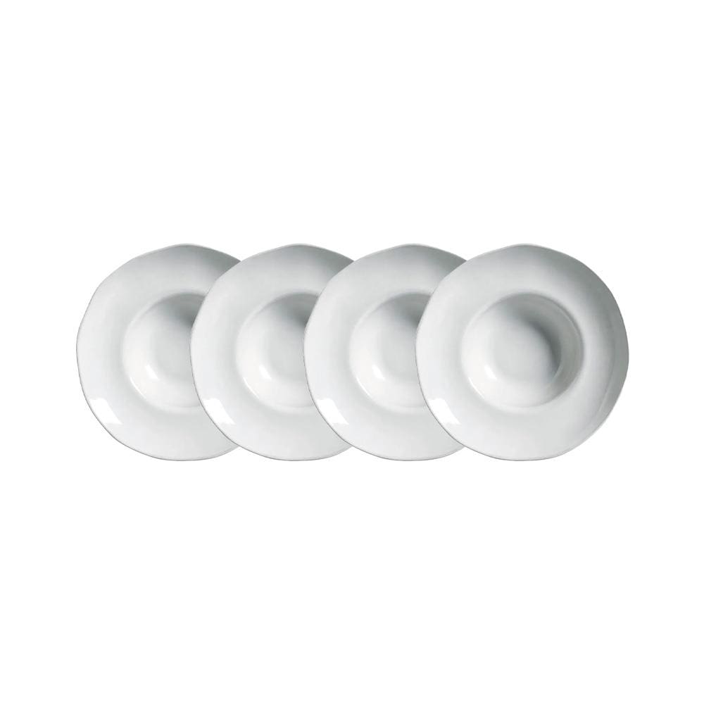 Conjunto de Pratos para Massa Porto Brasil Orgânico New White 450ml - 4 Peças