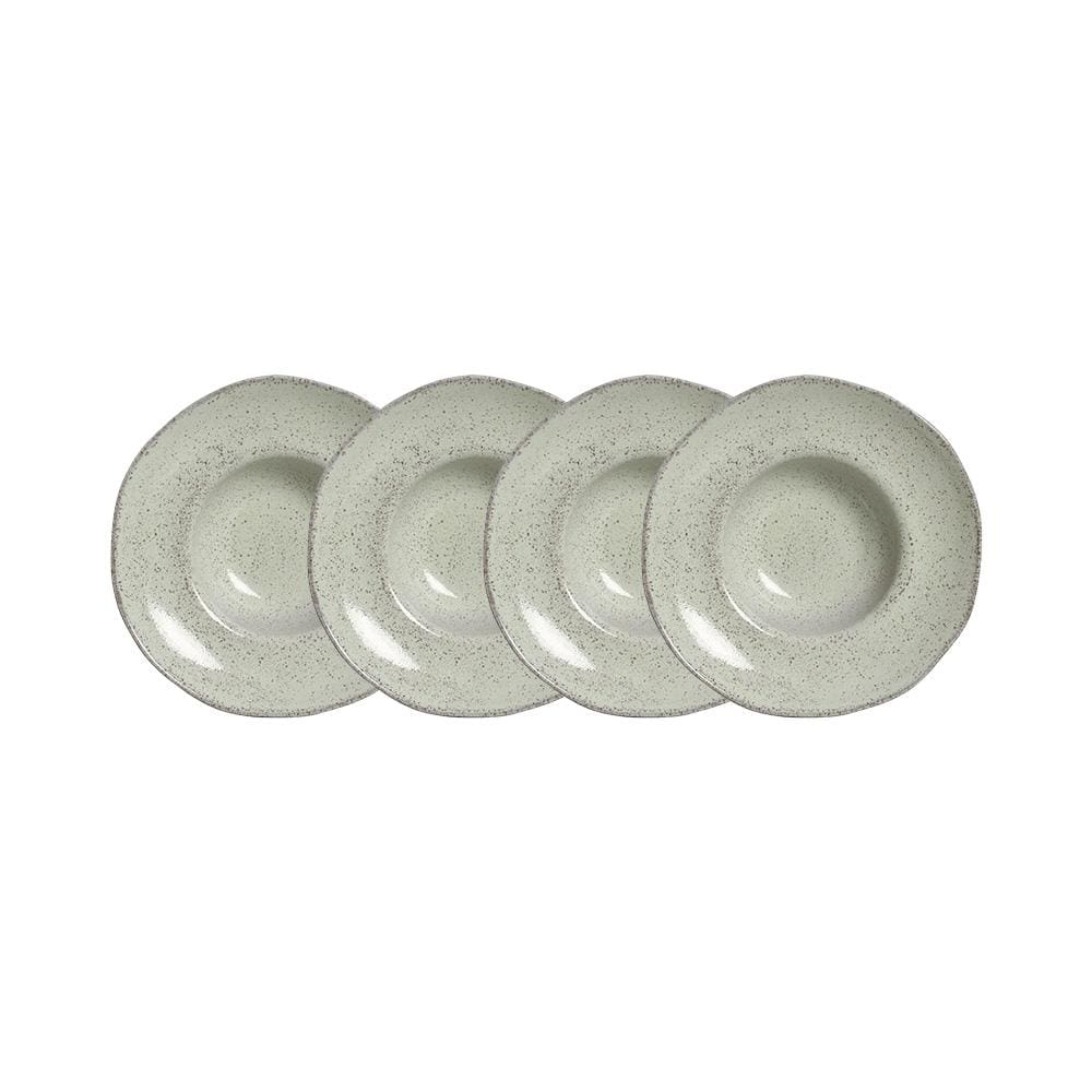 Conjunto de Pratos para Massa Porto Brasil Orgânico Pistache 450ml - 4 Peças