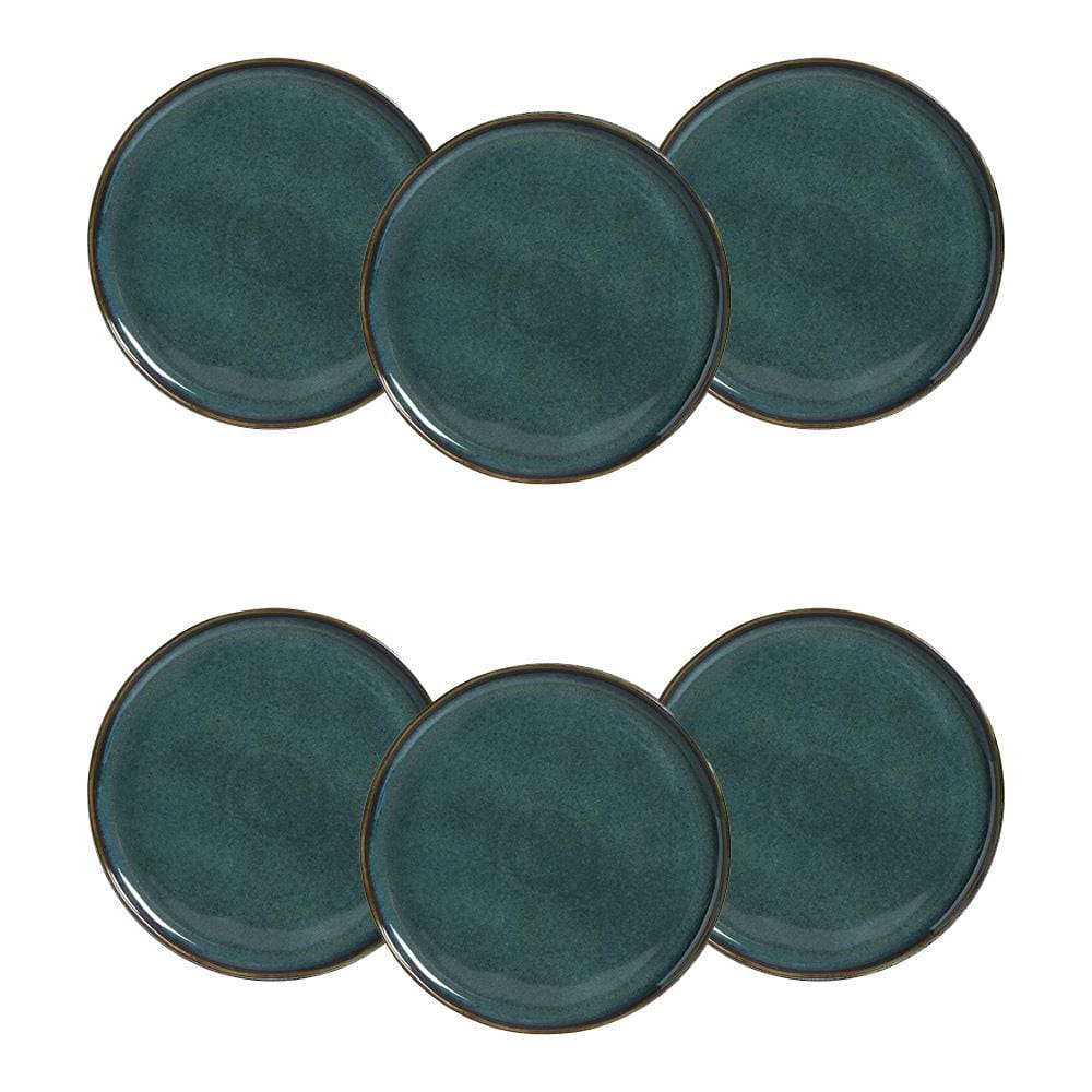 Conjunto de Pratos Rasos Porto Brasil Bio Oceano Azul 27,5cm - 6 Peças