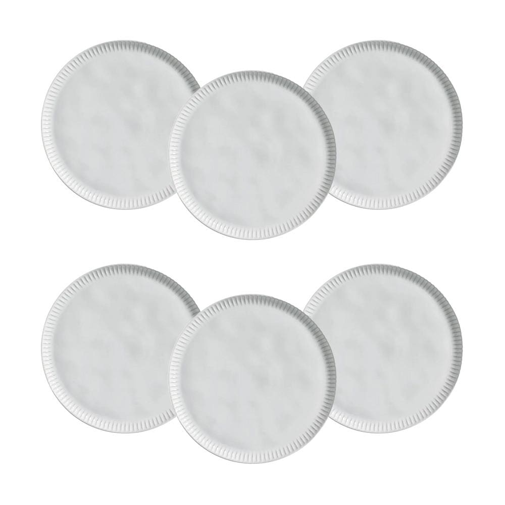 Conjunto de Pratos Rasos Porto Brasil Linhas New White 27,5cm - 6 Peças