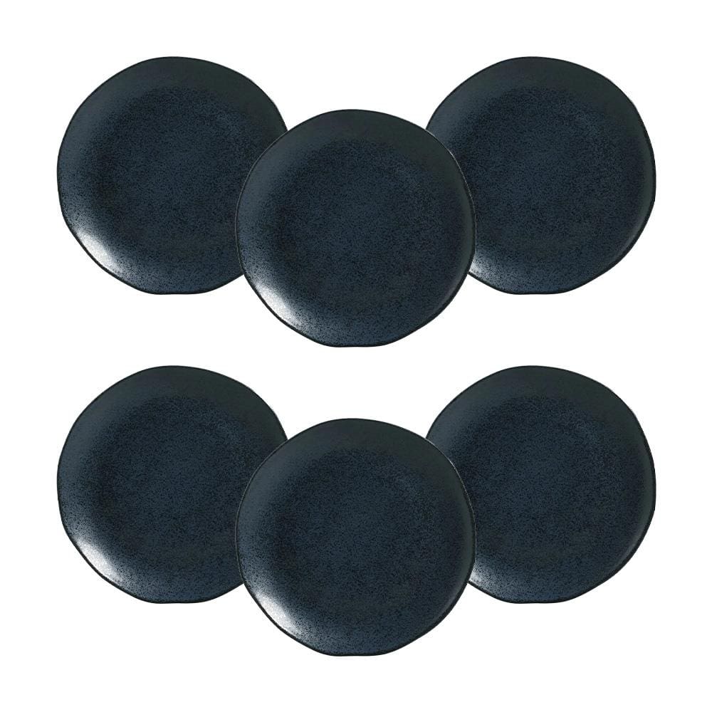 Conjunto de Pratos Rasos Porto Brasil Orgânico Night Blue 26,5cm - 6 Peças