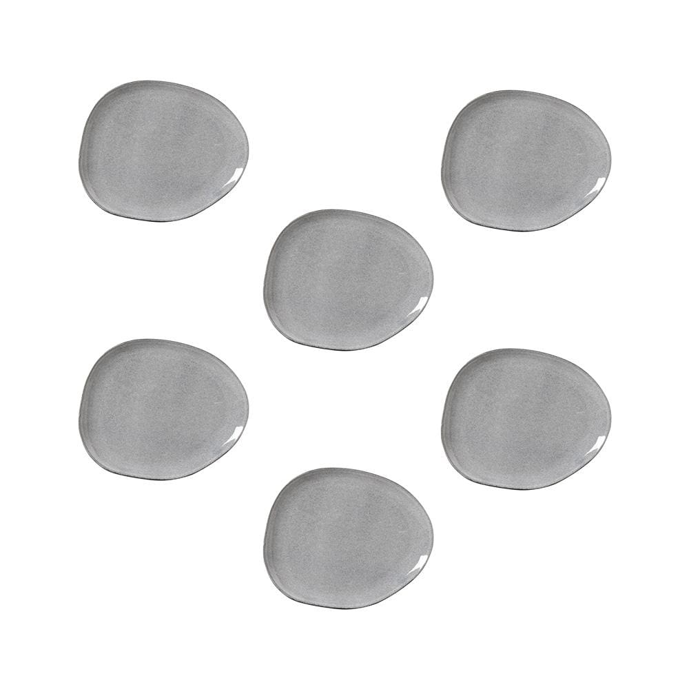 Conjunto de Pratos Oval Porto Brasil Orgânico Dust 31cm - 6 Peças