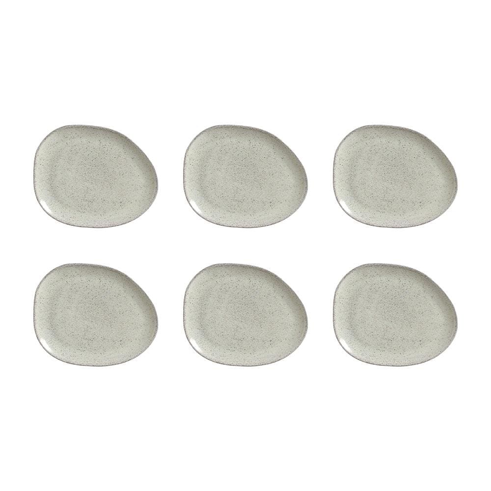 Conjunto de Pratos Rasos Ovais Porto Brasil Orgânico Pistache Verde 31cm - 6 Peças