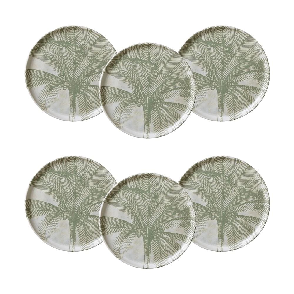 Conjunto de Pratos de Sobremesa Porto Brasil Bio Tropicalia Verde 21,5cm - 6 Peças