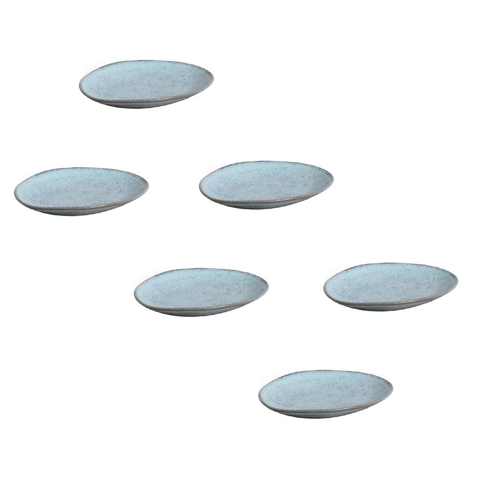 Conjunto de Pratos de Sobremesa Ovais Porto Brasil Orgânico Breeze 22,5cm - 6 peças
